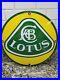 Vintage-Lotus-Porcelain-Sign-Auto-England-Car-Dealer-Gas-Oil-Service-Man-Cave-01-jfz