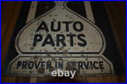 Vintage MCQUAY NORRIS AUTO PARTS GAS OIL Advertising FLANGE SIGN