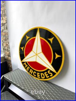 Vintage MERCEDES 1909 Star Logo Heavy Metal Sign XL 19.7 (50cm)