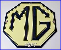 Vintage MG Midget Automobile Sign England British Service Gas Pump Plate Sign