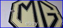 Vintage MG Midget Automobile Sign England British Service Gas Pump Plate Sign