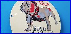 Vintage Mack Trucks Inc Porcelain Gas Diesel Auto Sales Service Dealership Sign