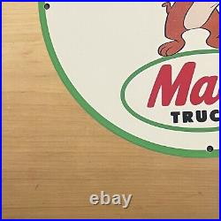 Vintage Mack Trucks Porcelain Sign Auto Car Dealer Service Station Pump Plate Ad