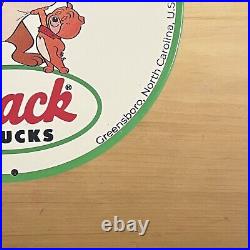 Vintage Mack Trucks Porcelain Sign Auto Car Dealer Service Station Pump Plate Ad