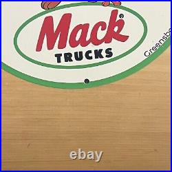 Vintage Mack Trucks Porcelain Sign Auto Car Dealer Service Station Pump Plate Ad