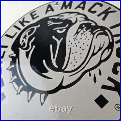 Vintage Mack Trucks Sign Diesel Bulldog Auto Gas Pump Porcelain Sign