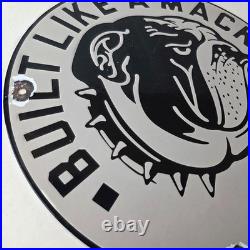 Vintage Mack Trucks Sign Diesel Bulldog Auto Gas Pump Porcelain Sign Vintage Mack Trucks Sign Diesel Bulldog Auto Gas Pump Porcelain Sign