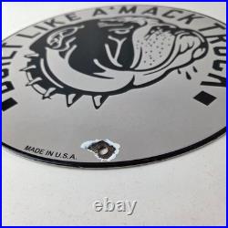 Vintage Mack Trucks Sign Diesel Bulldog Auto Gas Pump Porcelain Sign