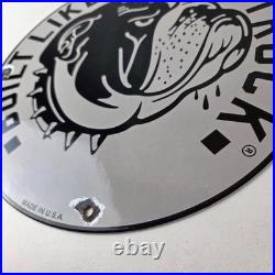 Vintage Mack Trucks Sign Diesel Bulldog Auto Gas Pump Porcelain Sign