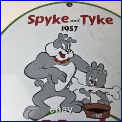 Vintage Mack Trucks Sign Diesel Bulldogs Auto Gas Pump Porcelain Ad Sign