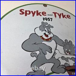 Vintage Mack Trucks Sign Diesel Bulldogs Auto Gas Pump Porcelain Ad Sign