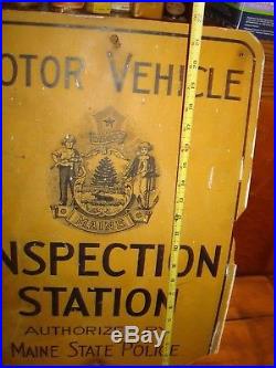 Vintage Maine State Inspection Station Sign Maine State Police Authorized