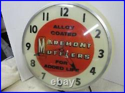 Vintage Maremont Muffler Lighted Clock Sign, Vintage Muffler Clock