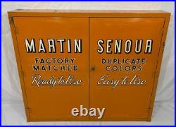 Vintage Martin Senour Metal Paint Cabinet WithKEY Advertising Garage Car Auto Shop