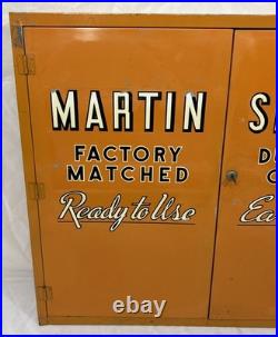 Vintage Martin Senour Metal Paint Cabinet WithKEY Advertising Garage Car Auto Shop