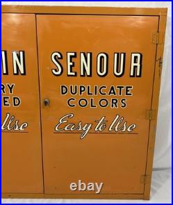 Vintage Martin Senour Metal Paint Cabinet WithKEY Advertising Garage Car Auto Shop