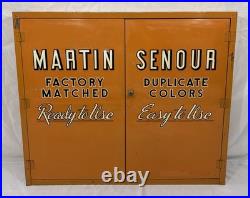 Vintage Martin Senour Metal Paint Cabinet WithKEY Advertising Garage Car Auto Shop