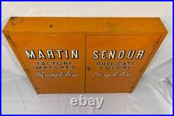 Vintage Martin Senour Metal Paint Cabinet WithKEY Advertising Garage Car Auto Shop