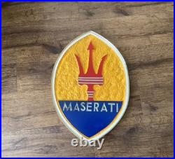Vintage Maserati Dealer  European Automobile Advertising Sign Free Ship