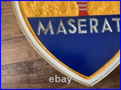 Vintage Maserati Dealer  European Automobile Advertising Sign Free Ship
