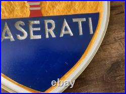 Vintage Maserati Dealer  European Automobile Advertising Sign Free Ship