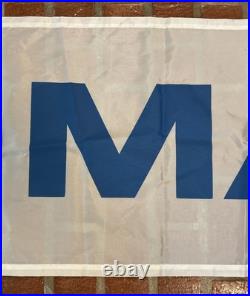 Vintage Maserati Dealer Promo Car Banner Flag Sign Dealership 70s 80s BIG 9.75'L
