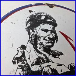 Vintage Maserati Sports Car Sign Auto Service Dealer Gas Porcelain Sign