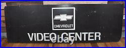 Vintage Masonite Chevrolet Chevy Advertising Auto Car Dealer Video Center Sign