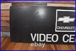 Vintage Masonite Chevrolet Chevy Advertising Auto Car Dealer Video Center Sign