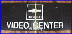 Vintage Masonite Chevrolet Chevy Advertising Auto Car Dealer Video Center Sign