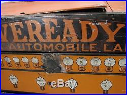 Vintage Mazda Eveready Automobile Lamps Light Bulb Case Display Ad Auto Garage