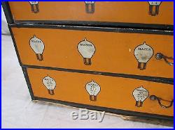 Vintage Mazda Eveready Automobile Lamps Light Bulb Case Display Ad Auto Garage