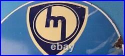 Vintage Mazda Porcelain Gas Automobiles Pump Plate Sales Service Sign