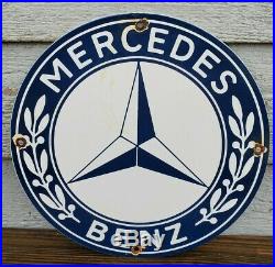 Vintage Mercedes Automotive Dealer Porcelain Sign Sports Car