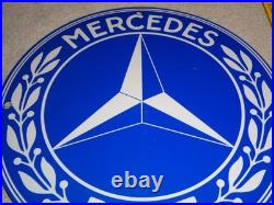 Vintage Mercedes Benz Luxury Car 11 3/4 Porcelain Metal Suv, Gasoline Oil Sign