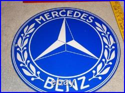 Vintage Mercedes Benz Luxury Car 11 3/4 Porcelain Metal Suv, Gasoline Oil Sign