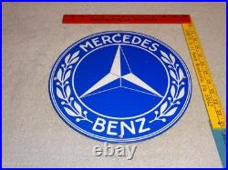 Vintage Mercedes Benz Luxury Car 11 3/4 Porcelain Metal Suv, Gasoline Oil Sign