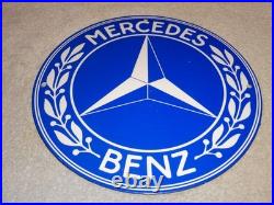 Vintage Mercedes Benz Luxury Car 11 3/4 Porcelain Metal Suv, Gasoline Oil Sign