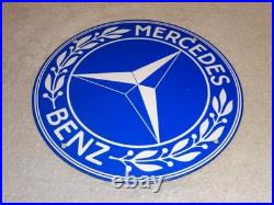 Vintage Mercedes Benz Luxury Car 11 3/4 Porcelain Metal Suv, Gasoline Oil Sign