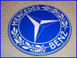 Vintage Mercedes Benz Luxury Car 11 3/4 Porcelain Metal Suv, Gasoline Oil Sign