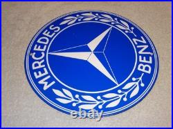 Vintage Mercedes Benz Luxury Car 11 3/4 Porcelain Metal Suv, Gasoline Oil Sign