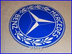 Vintage Mercedes Benz Luxury Car 11 3/4 Porcelain Metal Suv, Gasoline Oil Sign