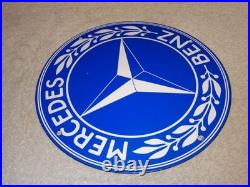 Vintage Mercedes Benz Luxury Car 11 3/4 Porcelain Metal Suv, Gasoline Oil Sign