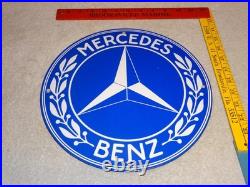 Vintage Mercedes Benz Luxury Car 11 3/4 Porcelain Metal Suv, Gasoline Oil Sign