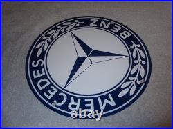 Vintage Mercedes Benz Luxury Car Truck 12 Porcelain Metal Suv Gasoline Oil Sign