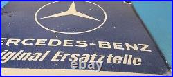 Vintage Mercedes Benz Porcelain Automobile Service Station Sales Gas Pump Sign
