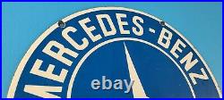 Vintage Mercedes Benz Porcelain Gas Automobile Service Station 12 Sales Sign