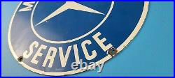 Vintage Mercedes Benz Porcelain Gas Automobile Service Station 12 Sales Sign
