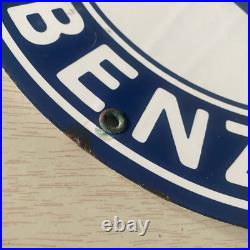 Vintage Mercedes Benz Porcelain Metal 12 Auto Dealer Gas Pump Sign