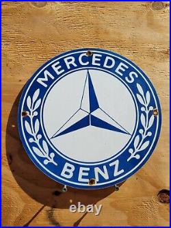 Vintage Mercedes Benz Porcelain Sign German Car Auto Dealer Gas Sales Service
